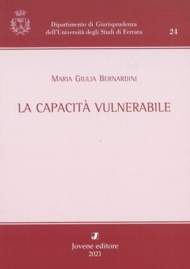 Copertina di Maria Giulia Bernardini, "La capacità vulnerabile"