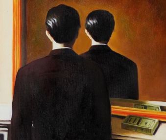 René Magritte, "La réproduction interdite" ("La rtiproduzione vietata"), 1937 (particolare)