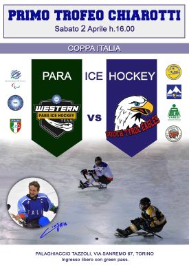 Locandina Coppa Italia para ice hockey, Torino, 2 aprile 2022
