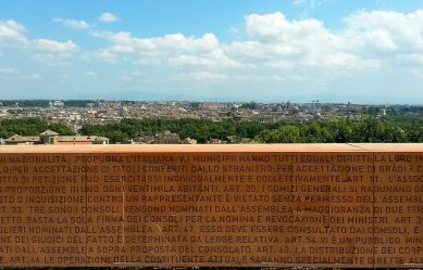Muro della Costituzione sulla Terrazza del Gianicolo a Roma
