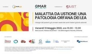 Locandina del convegno OMAR sulla malattia da ustione, 13 maggio 2022