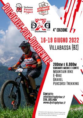 Locandina di "Dolomiti for Duchenne 2022"