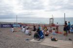 Una partita di beach sitting volley dell'evento promosso da AISM, Mediterranea Eventi e BIOS, quando ancora si chiamava "Parolimparty"