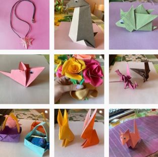 Origami realizzati da Laura Scatà (UICI Torino)