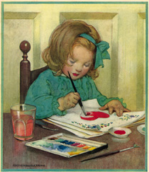 Disegno di bambina che dipinge