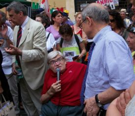 Franco Bomprezzi alla manifestazione di Roma del 7 luglio (foto di G. Giovinazzo)