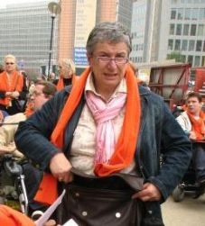 La presidente del Consiglio Nazionale sulla Disabilità, Luisella Bosisio Fazzi, nell'autunno del 2007 a Bruxelles, in occasione della campagna europea «1million4disability»
