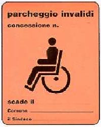 Contrassegno per parcheggio di persone con disabilità