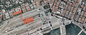 Anche qui è evidenziata in rosso la zona dei vecchi Silos Asburgici di Trieste