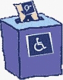 Disegno simbolico dei disabili al voto
