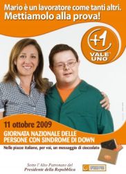 La locandina della Giornata nazionale delle Persone con Sindrome di Down 2009