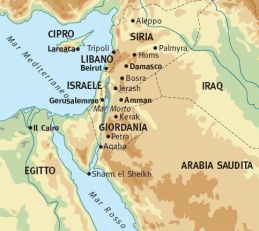 La mappa del Medio Oriente
