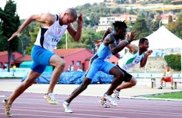 Ruud Kutiki vince la medaglia d'oro per l'Italia ai 100 metri dei Globalò Games 2011 (foto di Giada Lanzavecchia)