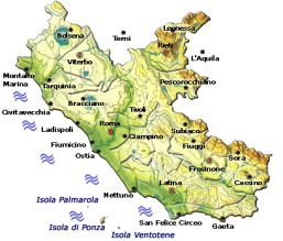 La mappa del Lazio