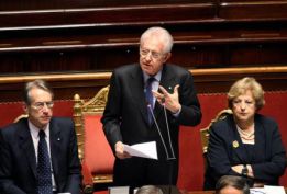 Il nuovo presidente del Consiglio Mario Monti presenta al Senato il programma di governo