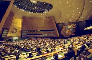 La sala dell'ONU in cui si riunisce il Comitato Ad Hoc