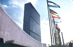 Il Palazzo di Vetro delle Nazioni Unite, a New York
