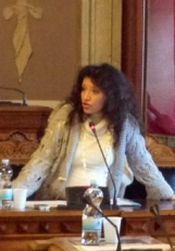 Francesca Palmas, vicepresidente della Consulta delle Persone con Disabilità della provincia di Cagliari, interviene all'incontro del 14 gennaio