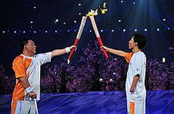 Un'immagine della cerimonia di apertura delle Paralimpiadi di Pechino