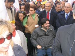 Pietro V. Barbieri, presidente della FISH, alla manifestazione del 15 novembre a Roma