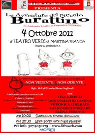 Locandina dello spettacolo del 4 ottobre a Martina Franca (Taranto)