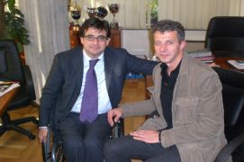 Un incontro del 2008 tra il presidente del Comitato Italiano Paralimpico Luca Pancalli e Marco Benedettini del Comitato Paralimpico Sammarinese