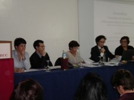 Il tavolo dei relatori all'assemblea di Cagliari