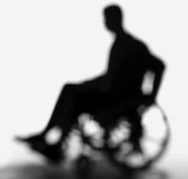 Ombra di persona con disabilità