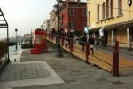 Una rampa collocata su un ponte di  Venezia in occasione della manifestazione podistica internazionale "Venicemarathon"