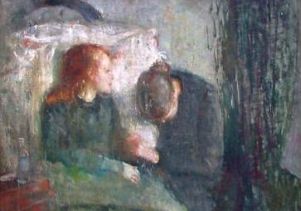 Edvard Munch, "Il bambino malato", 1885-86, particolare