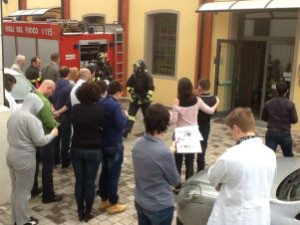 6 maggio 2013: esercitazione pratica di evacuazione all'Officina dell'Arte della Fondazione Bambini e Autismo di Pordenone