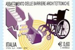 Il francobollo emesso nel 2012 da Poste Italiane, sull'abbattimento delle barriere architettoniche