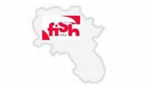 Contorni della Regione Campania, con il logo FISH al centro