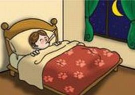Disegno di bimbo a letto con la febbre