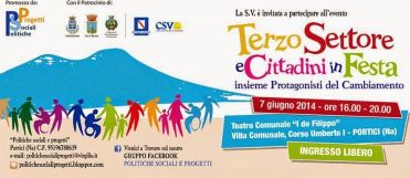Locandina di "Terzo Settore e Cittadini in festa", Portici (Napoli), 7 giugno 2014