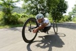 Una bella immagine di Alex Zanardi in azione, durante i recenti Campionati Mondiali di Paraciclismo, svoltisi a Grenville negli Stati Uniti