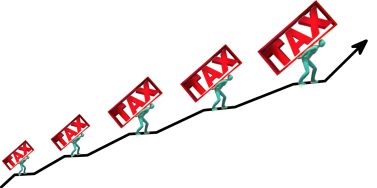 Realizzazione grafica che rappresenta il peso crescente delle tasse