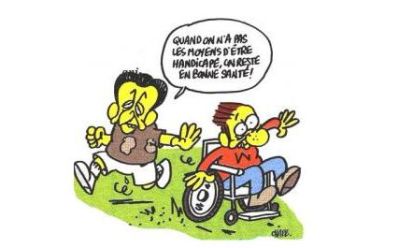 Vignetta di Charb in «Charlie Hebdo» sulla disabilità
