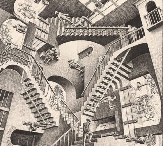 M.C. Escher, "Relativity", 1953