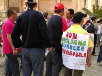 Partecipanti al sit-in di protesta a Palermo del 14 maggio 2015