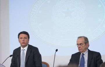 Matteo Renzi e Pier Carlo Padoan