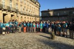 Foto di gruppo per i "pellegrini" dell'ANGSA spezzina che hanno partecipato al Cammino di Santiago di Compostela