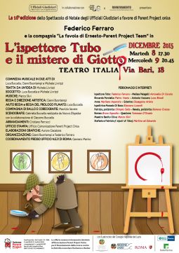 Locandina di "L'ispettore Tubo e il mistero di Giotto", Roma, 8-9 dicembre 2015