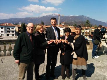 Posa della prima pietra per "Casa Rubbi" a Bassano del Grappa (Vicenza), 19 marzo 2016