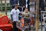 Il piccolo Nicolò Nazzari, testimonial da sempre del progetto "Gondolas4All", sale sulla gondola "Queen of Venice", in occasione del Carnevale 2016
