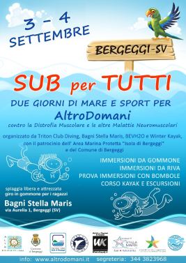 Locandina di "Sub per tutti", Bergeggi, 3-4 settembre 2016