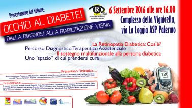 Locandina della presentazione di "Occhio al diabete", Palermo, 6 settembre 2016