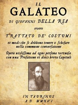 Copertina del "Galateo" di Giovanni Della Casa, con autore cambiato da Gianni Minasso (Giovanni Della RSA)