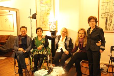 Sandro monatnari, Martina Naccarato, Stefania Leone, Laura Anfuso e Piera Mattei, alla presentazione del libro "Leggere la disabilità" (foto di Miriam Atzori)