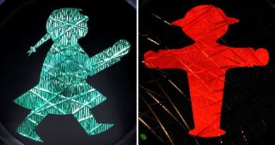 Simboli dei semafori con omini donna e uomo